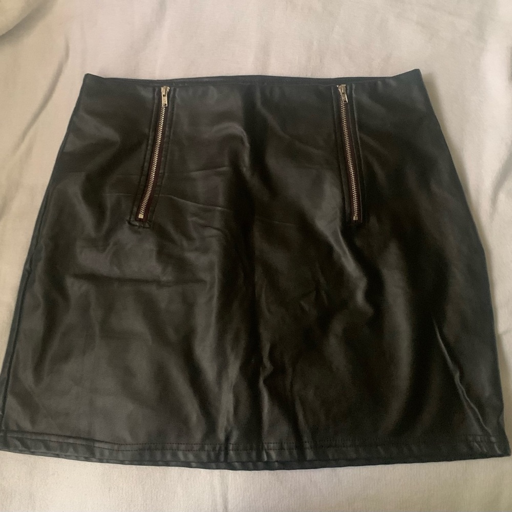 Black Leather Mini Skirt